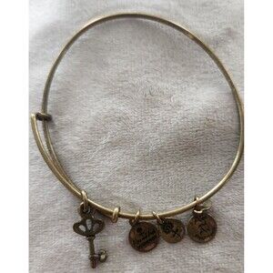 Alex And Ani Antique Gold Key  Charm Bracelet
